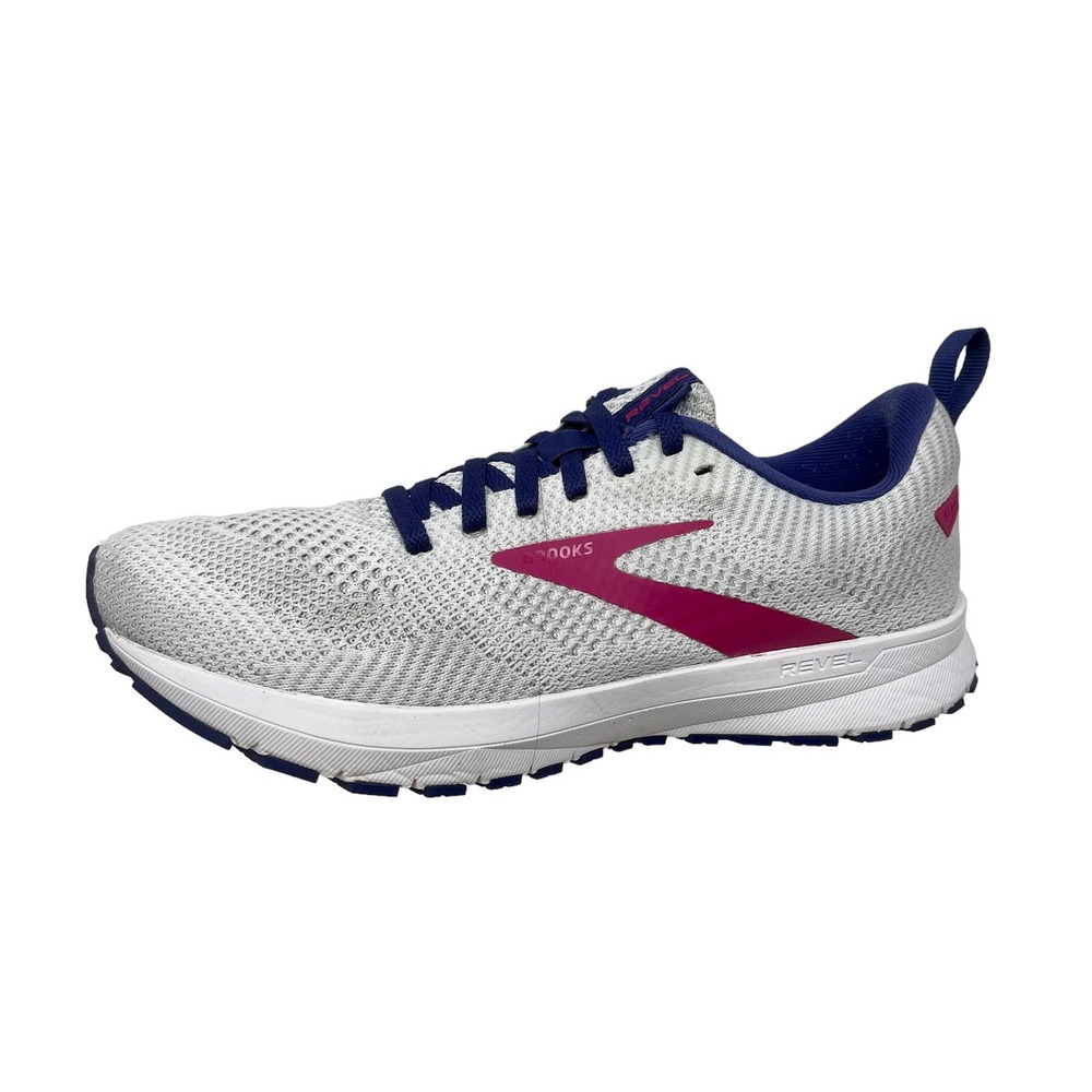 Brooks Sneakers Revel 5 Womens Sz 7 White Pink 524:L.8.6